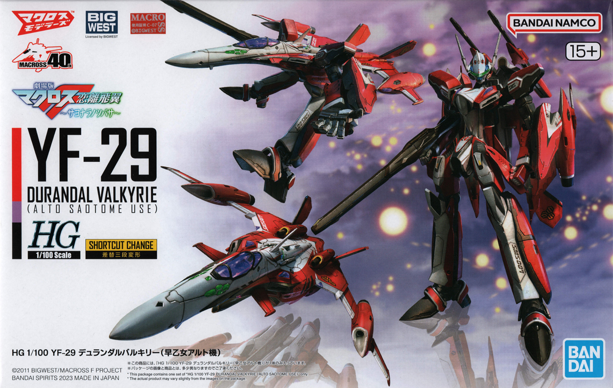 HG 1/100 YF-29 デュランダルバルキリー(早乙女アルト機)